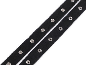 Bandă din bumbac premium cu capse pentru cusut - Panglică de 20 mm cu butoni de presă pentru lenjerie, costume de baie și proiecte de galanterie