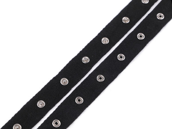 Bandă din bumbac premium cu capse pentru cusut - Panglică de 20 mm cu butoni de presă pentru lenjerie, costume de baie și proiecte de galanterie