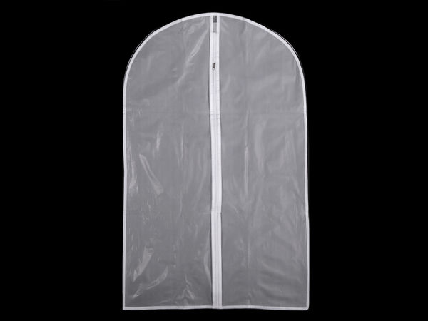 Husă premium respirabilă pentru haine (60 x 110 cm) – Husă de protecție albă pentru îmbrăcăminte cu fermoar și decupaj pentru umeraș