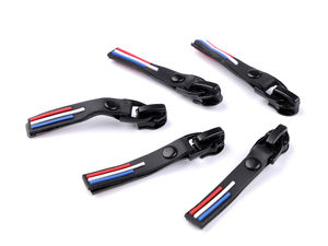 Cursor metalic premium nr. 6 pentru fermoar cu cheiță din silicon pentru fermoar la metraj din nailon și spiralat - Negru