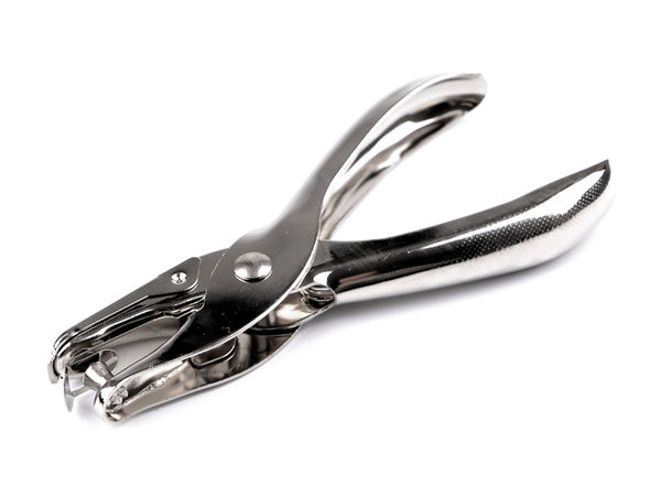 Clește profesional de perforat o singură gaură de 6 mm - Perforator manual premium pentru piele, carton și hârtie (Finisaj nichelat)