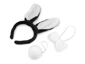 Set premium de accesorii pentru costum de iepuraș din pluș - urechi modelabile, papion și coadă