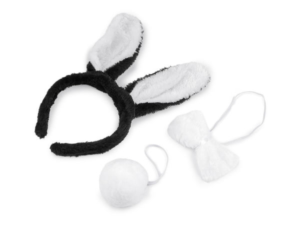 Set premium de accesorii pentru costum de iepuraș din pluș - urechi modelabile, papion și coadă