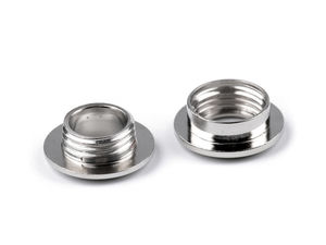 Ochet metalic de înșurubat nichelat - Ø interior 8 mm / Ø exterior 16 mm | Ocheți cu filet pentru marochinărie, genți și curele