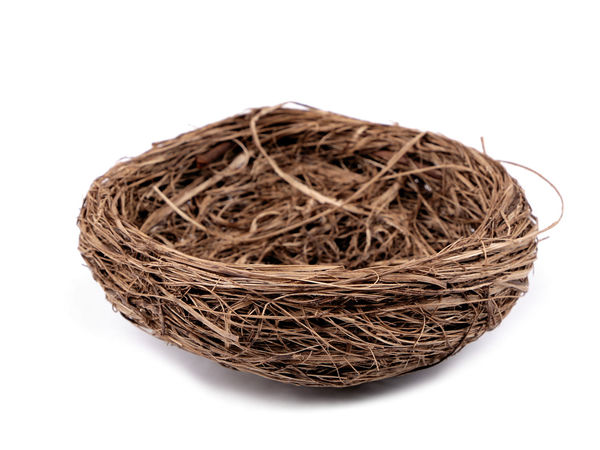 Cuib decorativ din nuiele împletit manual (11 cm) - Cuib de păsări maro natur pentru proiecte creative, Paște și decoruri de primăvară
