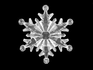 Fulgi de zăpadă decorativi transparenți de agățat - Ornamente de Crăciun cu efect de gheață și urechiușe de prindere (Ø 10 cm & 11 cm)