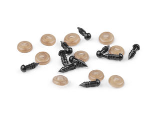 Ochi de siguranță din plastic negru cu șaibe de fixare pentru păpuși DIY și jucării de pluș - Ø5mm