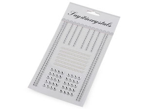 Benzi decorative autoadezive cu strasuri și perle alb sidef pentru scrapbooking, lucru manual și decorațiuni DIY