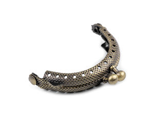Mini ramă metalică din alamă patinată pentru poșete - Închizătoare kiss-lock de cusut, 5,5 x 8 cm, pentru portofele și săculețe handmade