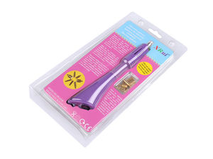 Set aplicator termic violet pentru cristale hot-fix – Instrument profesional pentru aplicarea strasurilor, cu 7 capete interschimbabile și suport de siguranță