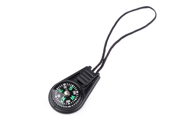 Breloc negru cu busolă și pandantiv pentru rucsac - Inel de chei premium pentru aventuri în aer liber și accesoriu de galanterie pentru fermoar