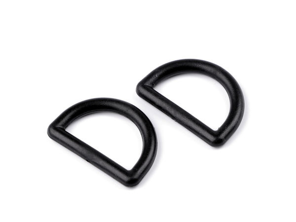 Inel D premium din plastic negru, 25 mm, pentru reglarea chingilor - Seminel ușor pentru genți, rucsacuri și proiecte de creație