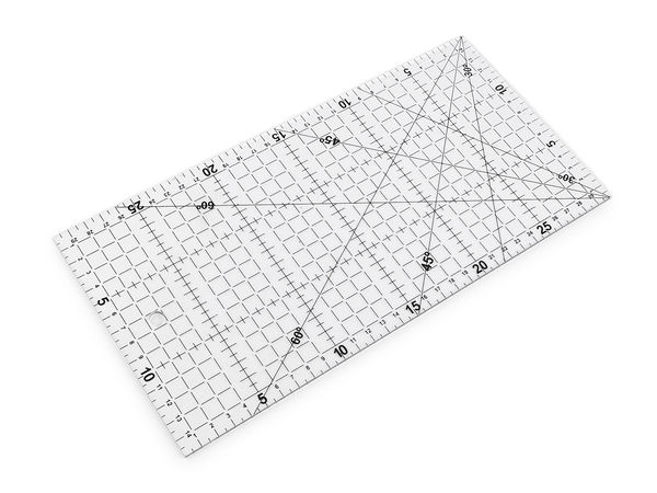 Riglă profesională din acril pentru patchwork și quilting 15x30 cm - Caroiaj transparent de precizie pentru croitorie, hobby și scrapbooking