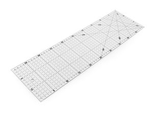 Riglă profesională din acril pentru patchwork și quilting (15x50 cm) - Grilă metrică transparentă ultra-rezistentă pentru croitorie, scrapbooking și lucru manual de precizie