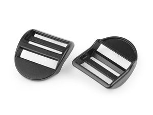 Cataramă culisantă tip scăriță premium din plastic negru | Ajustor chingi 38mm