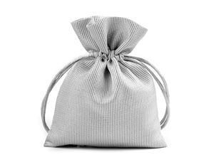 Săculeț elegant de cadou din satin strălucitor cu lurex metalic și șnur, 10x13 cm