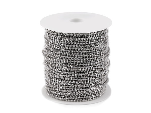 Lanț premium cu bile din nichel (2 mm) - Accesorii metalice versatile pentru genți, îmbrăcăminte și proiecte creative