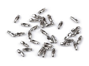 Cleme metalice premium pentru conectare lanț cu bile, 3x8 mm - Închizători nichelate pentru lanțuri de 2 mm