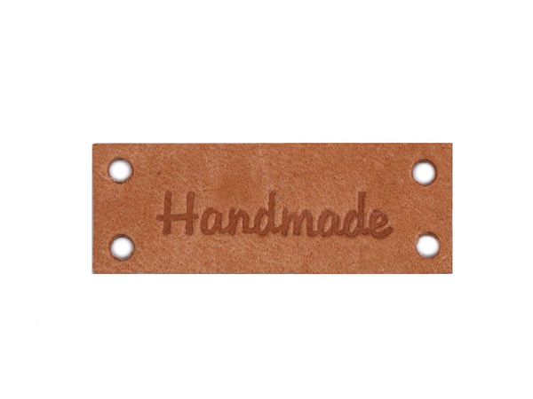 Etichete din piele reliefată pentru creații handmade - Etichete de cusut de 16x44 mm pentru îmbrăcăminte, tricotaje și scrapbooking