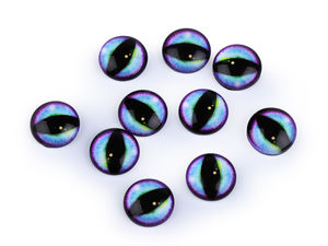 Ochi rotunzi din sticlă premium pentru lucru manual - Caboșoane model ochi de pisică și dragon pentru bijuterii handmade și confecționare jucării (10mm și 12mm)