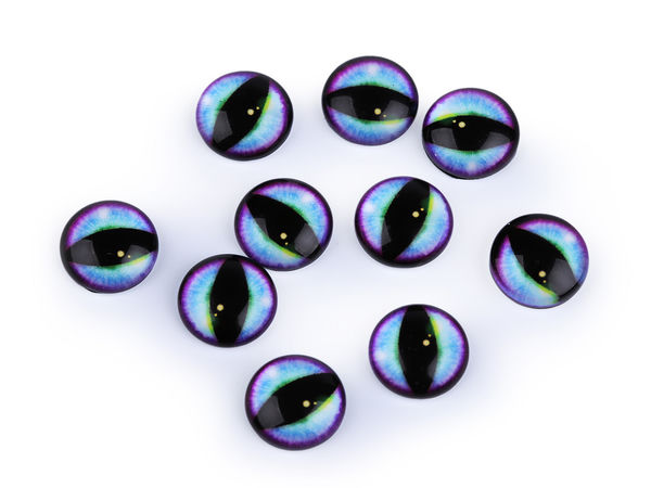 Ochi rotunzi din sticlă premium pentru lucru manual - Caboșoane model ochi de pisică și dragon pentru bijuterii handmade și confecționare jucării (10mm și 12mm)