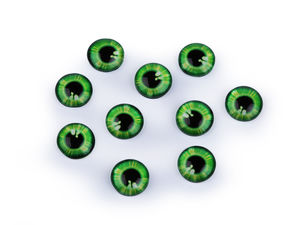 Ochi rotunzi din sticlă cu aspect realist, tip caboșon, pentru proiecte de galanterie, lucru manual și bijuterii (10 mm și 12 mm)