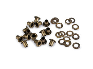 Capse metalice premium cu șaibe - Alamă vintage (Ø interior 5 mm / Ø exterior 9,5 mm)