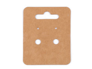 Cartonașe de prezentare pentru cercei din hârtie kraft maro natur (5 x 6.5 cm) - Etichete de prezentare pentru bijuterii cu orificii pre-perforate
