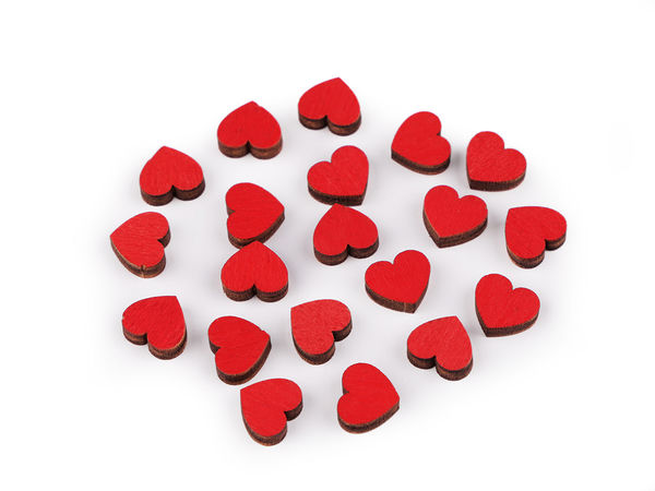 Inimi miniaturale din lemn premium pentru lucru manual și scrapbooking - Inimi de 10 mm cu spate plat pentru lipit
