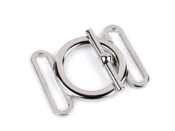 Închizătoare metalică toggle cu orificiu de trecere de 30 mm - Sistem de închidere tip bară T rezistent la spălare pentru costume de baie, curele și jachete