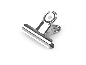 Clemă metalică premium pentru croitorie și materiale textile, finisaj nichel, 6,3 cm - Clemă rezistentă cu arc și orificiu de agățare