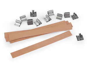 Fitiluri din lemn natural pentru lumânări, cu suport din metal (1,5 x 15 cm) – Fitiluri din lemn cu efect de trosnit pentru confecționarea lumânărilor artizanale
