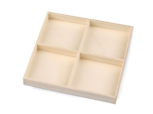 Organizator din lemn natur cu compartimente multiple pentru activități creative - Cutie de depozitare personalizabilă pentru proiecte DIY