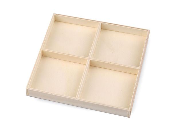 Organizator din lemn natur cu compartimente multiple pentru activități creative - Cutie de depozitare personalizabilă pentru proiecte DIY