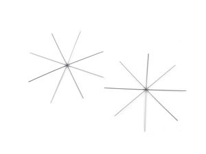 Bază din sârmă platinată în formă de stea și fulg de nea pentru decorațiuni din mărgele (Ø10,5 cm, Ø12,5 cm, Ø13,5 cm)