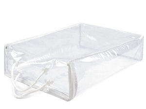 Husă de depozitare transparentă din PVC cu fermoar și mâner – Organizator transparent pentru pături, perne și haine