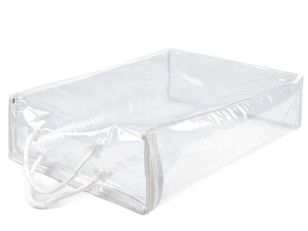 Husă de depozitare transparentă din PVC cu fermoar și mâner – Organizator transparent pentru pături, perne și haine