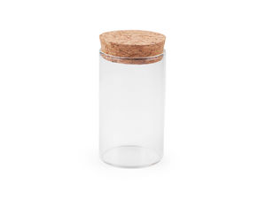 Sticluțe rotunde din sticlă transparentă cu dopuri de plută - Recipiente mini premium pentru lucru manual, suveniruri și decorațiuni