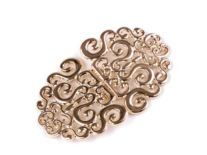 Închizătoare metalică decorativă cu filigran premium - Cataramă cu șuruburi (5,5 x 9 cm)