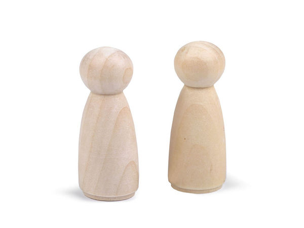Figurine premium din lemn natur netratat pentru păpuși peg doll, craft și activități creative - 22x53mm