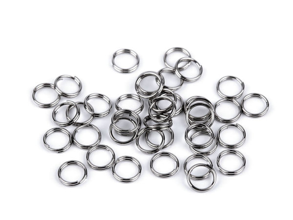 Inele despicate premium din oțel inoxidabil de 6 mm - Inele de legătură cu dublă spirală pentru bijuterii (finisaj platinat)