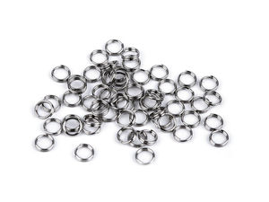 Zale despicate din oțel inoxidabil - Inele de legătură duble de 4mm cu finisaj platinat (Pachet 5g)