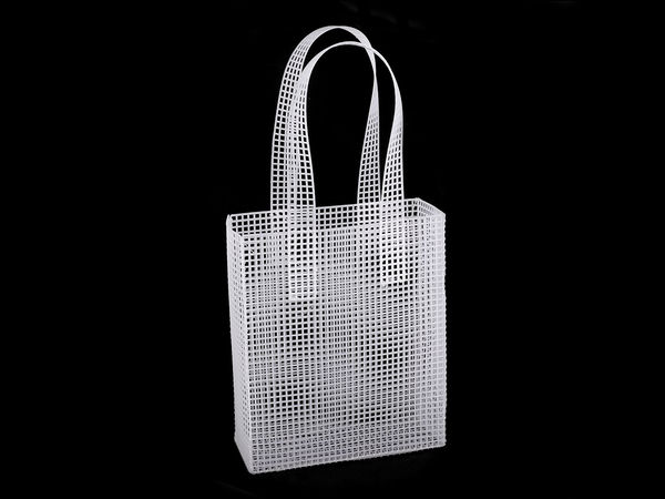 Canvă din plastic premium pentru confecționarea manuală de genți și poșete - Placă cu plasă albă pentru genți și coșuri brodate