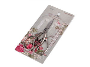Foarfecă de broderie decorată în stil vintage - Foarfecă compactă de precizie pentru lucru manual, proiecte creative și scrapbooking