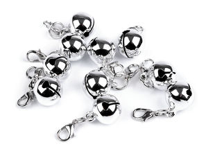 Clopoței metalici cu carabină - Mini-clopoței decorativi pentru craft, Ø13 mm