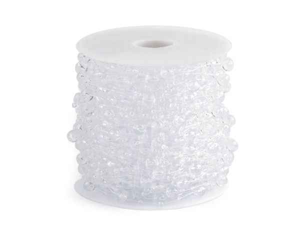 Ghirlandă elegantă din mărgele transparente - Mărgele versatile pe fir de nailon pentru decorarea meselor de nuntă, buchete și coafuri