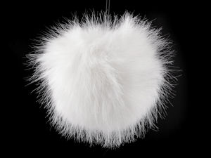 Ciucure premium din blană artificială cu buclă elastică (11 cm) - Ciucure pufos și pandantiv pentru geantă