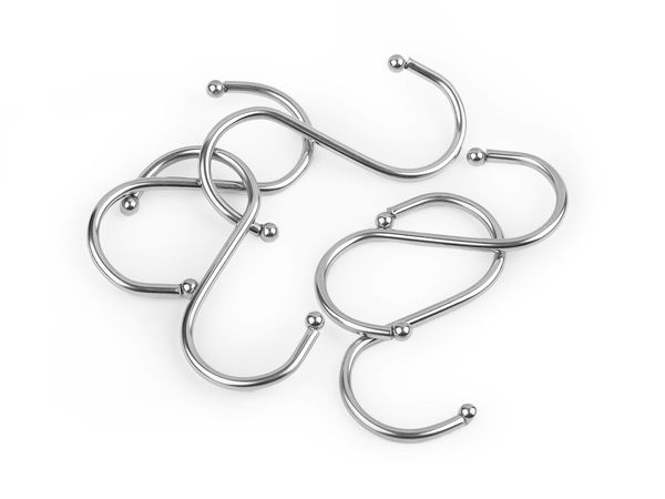 Cârlig metalic în formă de S premium, nichelat (7 cm) | Cârlig utilitar pentru organizare și expunere produse retail (compatibil cu bare de până la 2,2 cm)