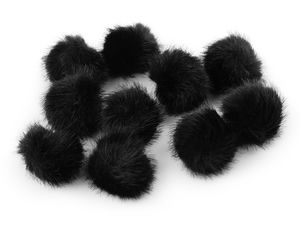 Ciucure premium din blană artificială cu buclă elastică de prindere (Ø3,5 cm)