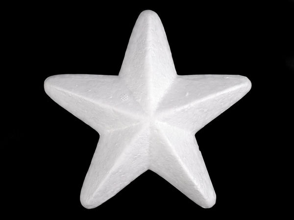 Stea 3D din polistiren - Ø14 cm, bază pentru lucru manual și decorațiuni de Crăciun